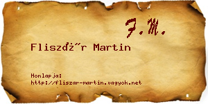 Fliszár Martin névjegykártya